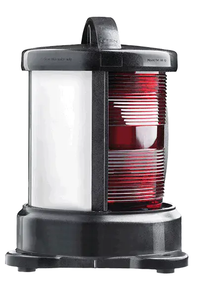 Feu tout horizon rouge montage sur socle boitier noir ampoule non fournie