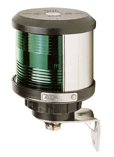 Feu tout horizon vert montage sur socle boitier noir ampoule non fournie