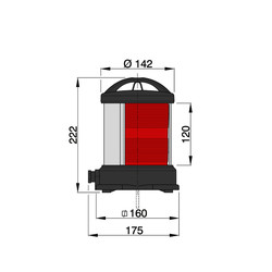 Feu tribord (montage sur socle) boitier noir (ampoule non fournie)