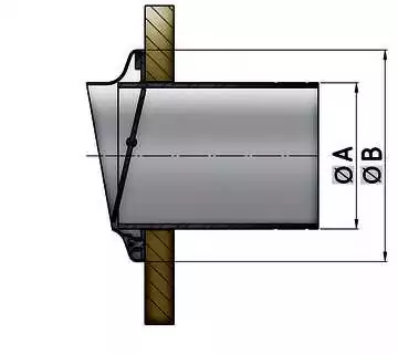 Sortie d'echappement inox diamètre 102mm avec clapet anti-retour