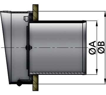 Sortie d'echappement synthétique TC150 diamètre 152mm à clapet anti-retour battant