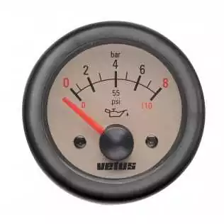 Indicateur beige de pression d'huile 12V 0-8 bar 0-110 psi encastrement 52mm