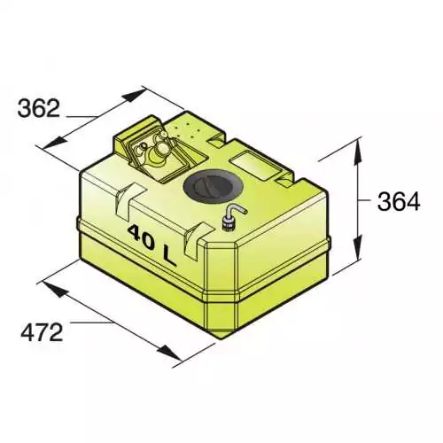 Réservoir synthétique eau potable 40 Litres raccords inclus