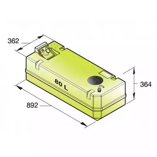 Réservoir synthétique eau potable 80 Litres raccords inclus