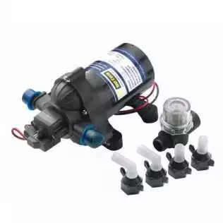 Groupe d'eau sous pression 12V débit 20 L/min 2.1 Bars raccord 13 mm Groupe d'eau sous pression 12V débit 20 L/min 2.1 Bars raccord 13 mm