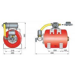 Groupe d'eau 12 Volts avec réservoir sous pression 19 litres avec régulateur de pression