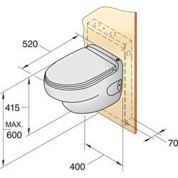 Toilette type HATO avec systeme de pompe 12 Volt