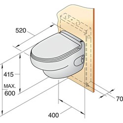 Toilette type HATO avec systeme de pompe 24 Volt