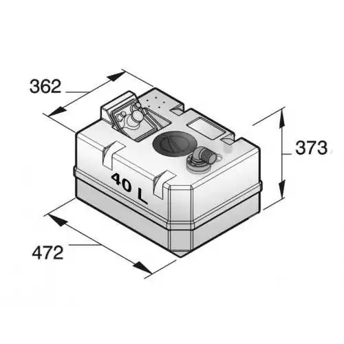 Réservoir synthétique pour eaux usées 40 l raccords inclus