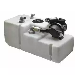 Systeme de réservoir eaux usées 88 litres inclus pompe flotteur et tube 12 Volt Systeme de réservoir eaux usées 88 litres inclus pompe flotteur et tube 12 Volt