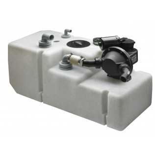 Systeme de réservoir eaux usées 120 litres inclus pompe flotteur et tube 12 Volt