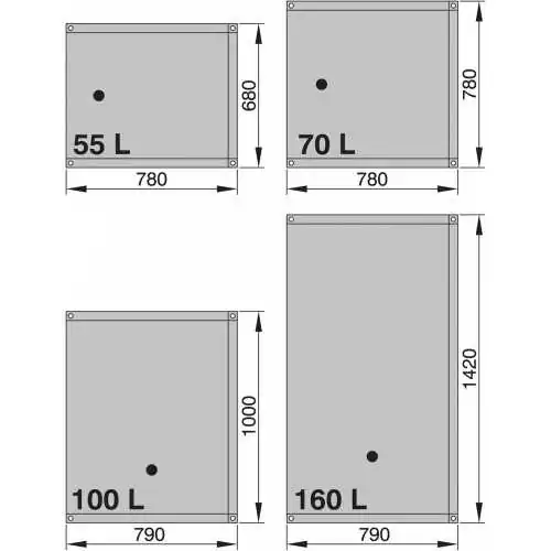 Réservoir sanitaire W.C. 160 L raccords coudés diam 16 et diam 38 mm inclus