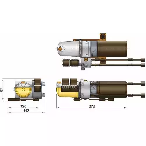 Pompe électro-hydraulique 12 V type B 700 cm3/min