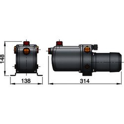Pompe électro-hydraulique 12 V type 1400 (D)