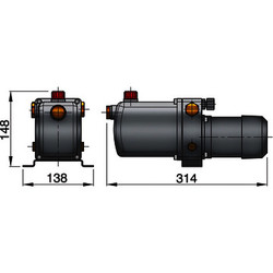 Pompe électro-hydraulique 24 V type D 1400 cm3/min