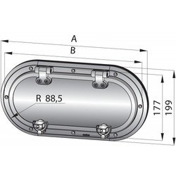 Hublot 346 mm en acier inoxydable (AISI 316) type PMS23 A2 qualité moustiquaire incluse