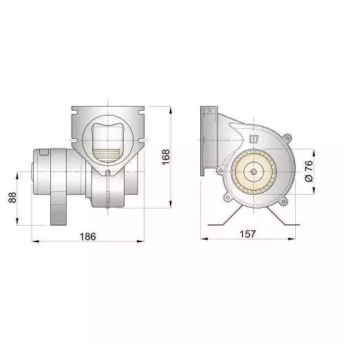 Ventilateur extracteur type VENT 24 Volt 4 Amp capacité 4m3/min diamètre 76mm