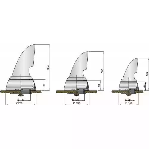 Manchon à air Marin passage diam 75 mm anneau synthétique et écrou inclus