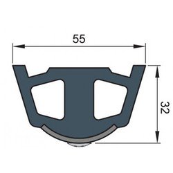 Liston de protection en vinylique gris foncé TRAP5S 55 x 34 mm rouleau de 20 m (prix par m)