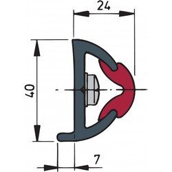 Liston de protection noir poly 40 x 31 mm rouleau de 20 m (prix par metre)
