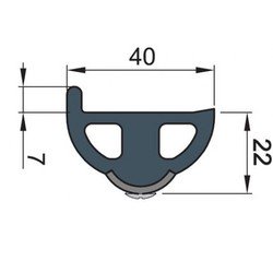 Liston de protection en vinylique gris foncé POLY4S 40 x 31 mm, rouleau de 20 m (prix par m)