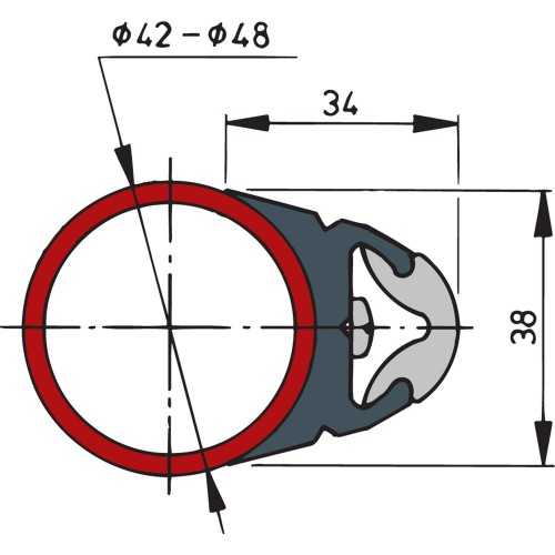 Liston de protection en vinylique gris foncé ROND 42 x 48 mm rouleau de 20 m (prix par metre)