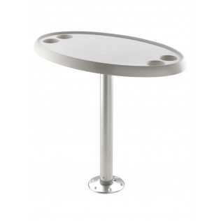 Table ovale 76 x 45 cm  pied fixe  hauteur 68 cm