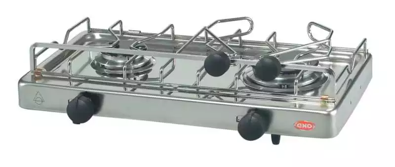 Réchaud à gaz 2 feux puissance 1,75 et 2,5kw consommation 309 g/h
