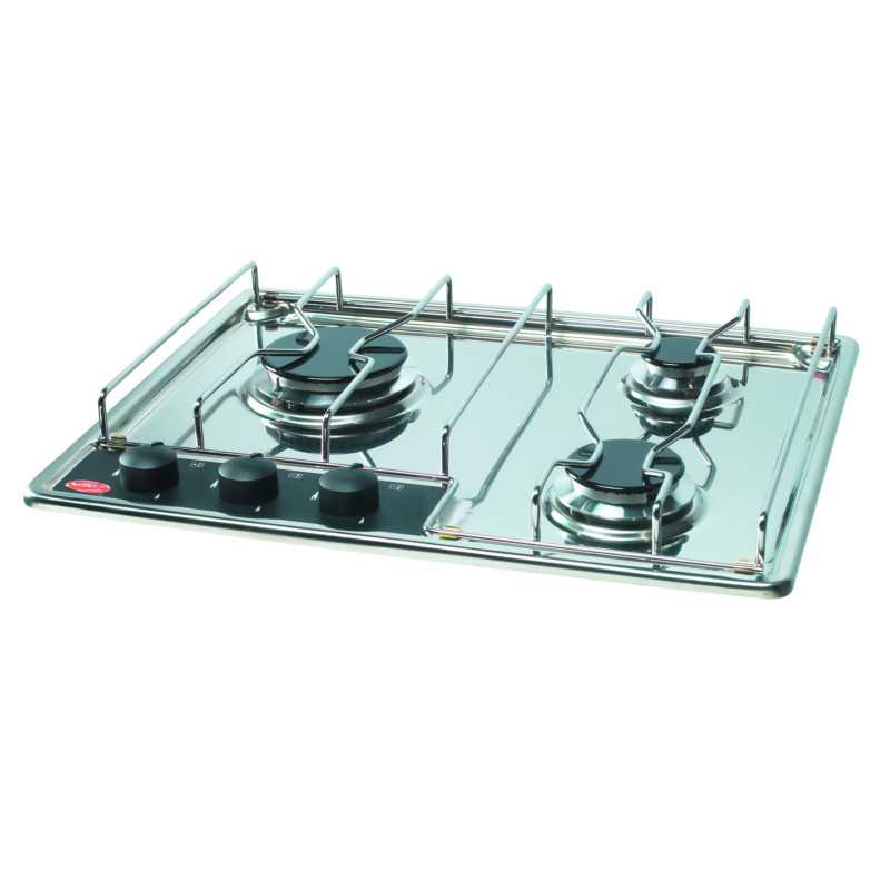 Table encastrable 3 feux inox sans allumage puissance 1 et 1,75 et 2,5kw