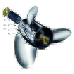 Hélice APOLLO inox 40-75CV 3 pâles moyeu amovible Diamètre 13-1/8 Pas 19 Rotation droite échappement par hélice 13 cannelures