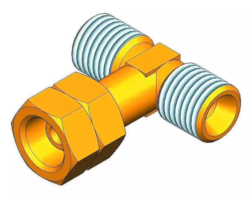 Raccord en T G1/4 Mâle Mâle Femelle