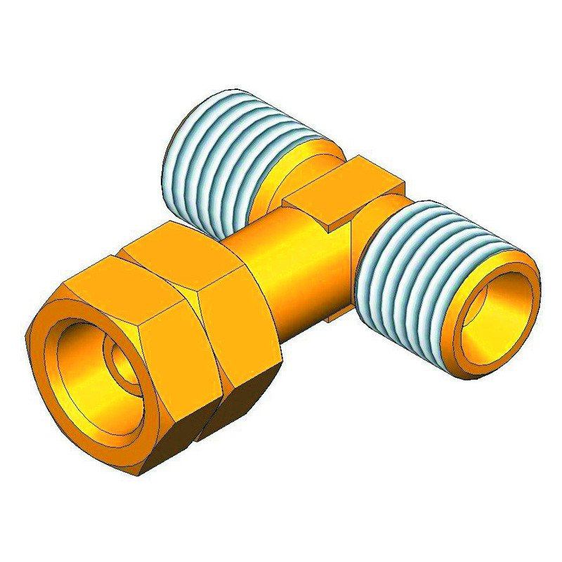 Raccord en T G1/4 Mâle Mâle Femelle Raccord en T G1/4 Mâle Mâle Femelle