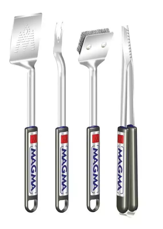 Jeu de 4 ustensiles extensible pour barbecue avec 1 sacoche 