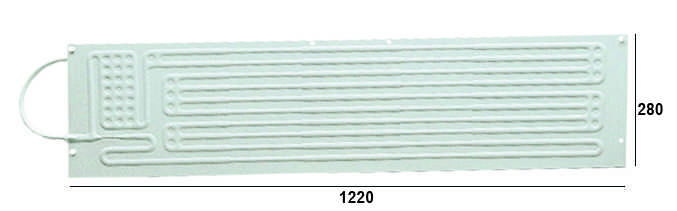 Evaporateur plaque PT14 plat freezer 100L Frigo 250L raccords à souder 1220x280mm