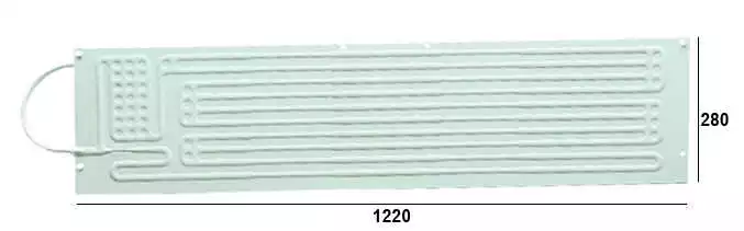 Evaporateur plaque PT14 plat freezer 100L Frigo 250L raccords à souder 1220x280mm