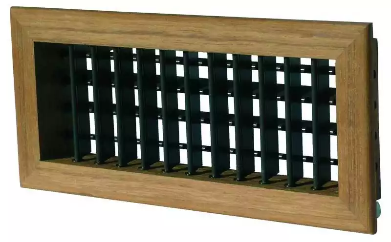 Grille de soufflage en teck 152 x 102mm