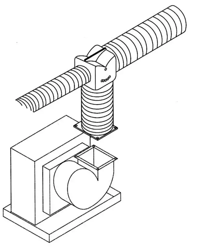 Dérivation gaine ventilation en T entrée 102mm sortie 102mm