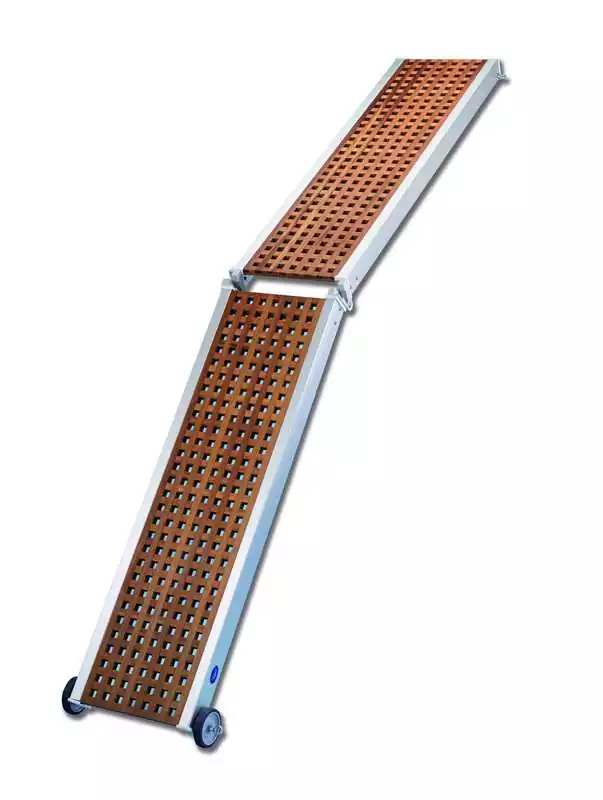 Passerelle pliante aluminium et teck 200cm Largeur 36cm