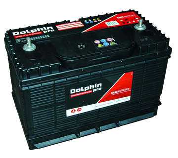 Batterie 12V Dolphin PRO 105A bornes filetées dimensions 330 X 172 X 238mm