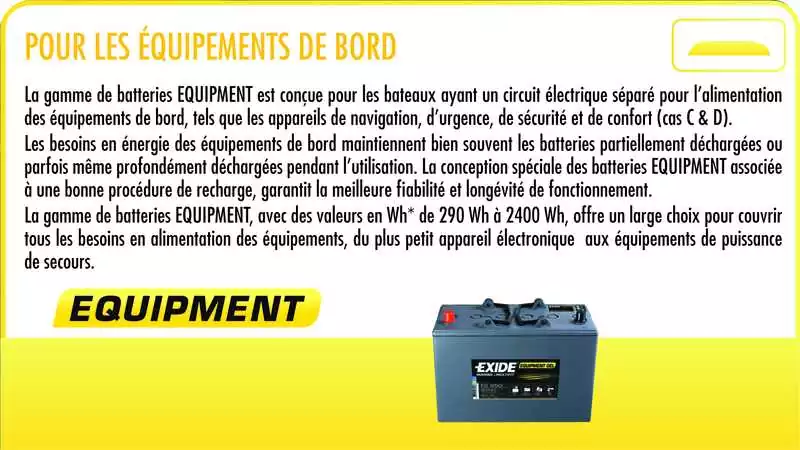 Batterie EXIDE GEL 12V 85AH dimensions 349 x 175 x 235mm