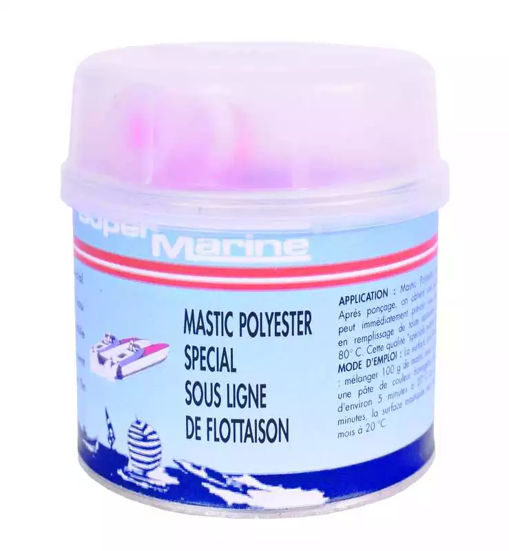 Mastic polyester Beige 1Kg Utilisation sous la ligne de flottaison