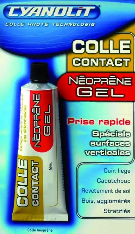 Colle Contact Néoprène Gel 50ml Collage immédiat matériaux souples et rigides