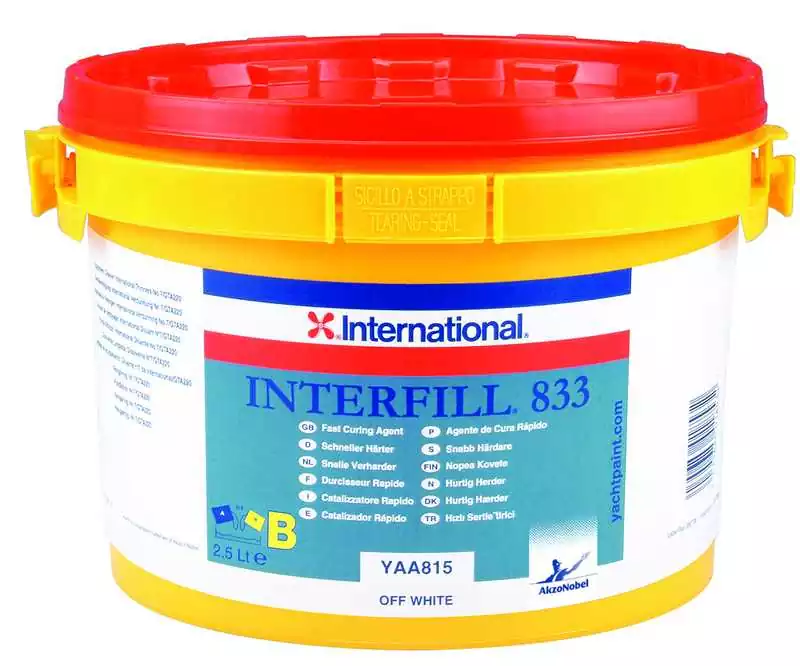 Interfill 833 bi-composant Enduit 2.5L Solution B Rapide enduit finition facilement ponçable