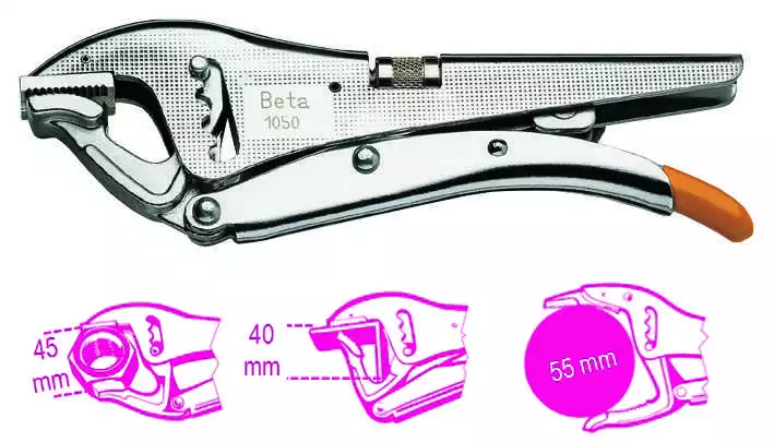 Pince-étau à becs courts Longueur 220 mm