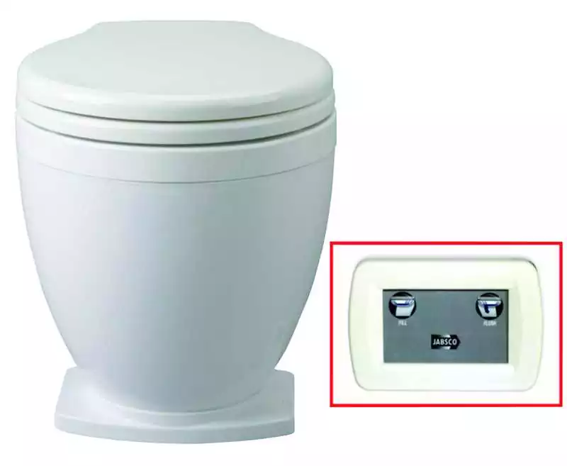 WC électrique Lite Flush 12V H 373 x L 342 x P 402mm avec interrupteur tableau