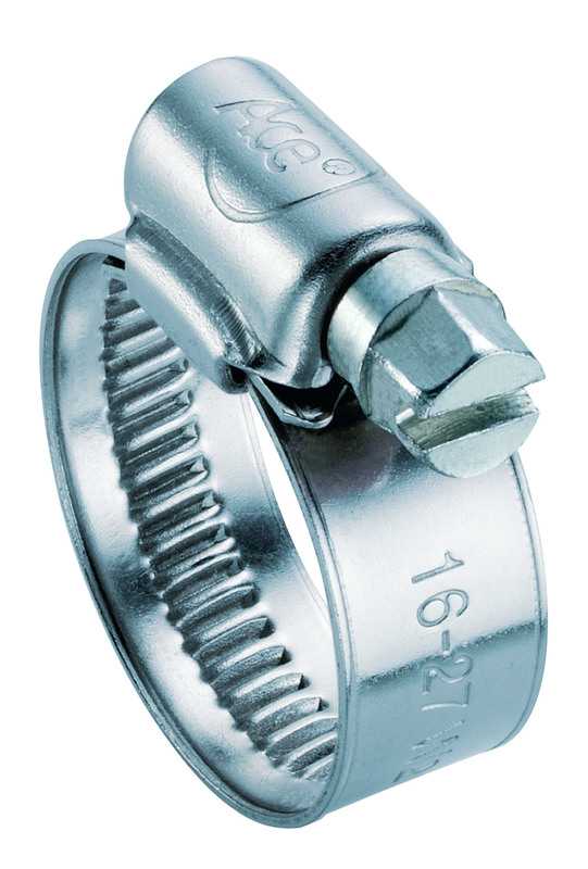 25 colliers inox 316 bande pleine 16-27mm Largeur 12mm