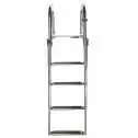 Échelle de bain télescopique 4 marches inox étendue 1600mm Largeur 380mm