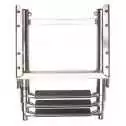 Echelle télescopique 3 marches inox rétractable dépliée 875mm Largeur 256mm
