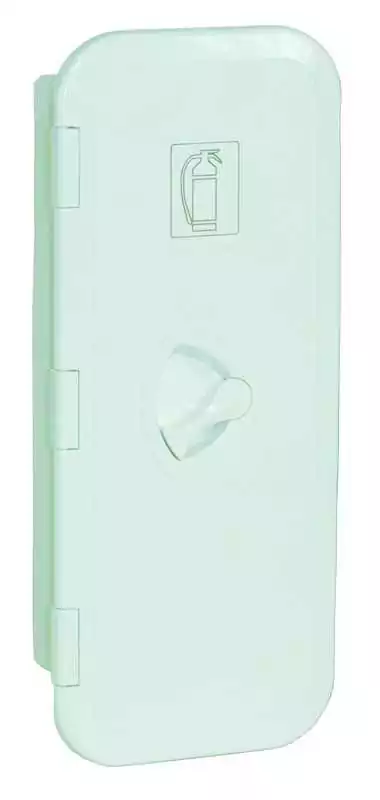 Coffre en ABS blanc extincteur 1 Kg avec serrure dimensions 410 x 170 x 120 mm