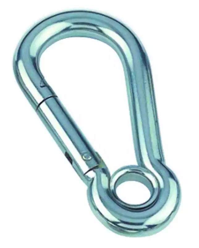 Mousqueton pompier à oeil diamètre 6mm Longueur 60mm inox A4